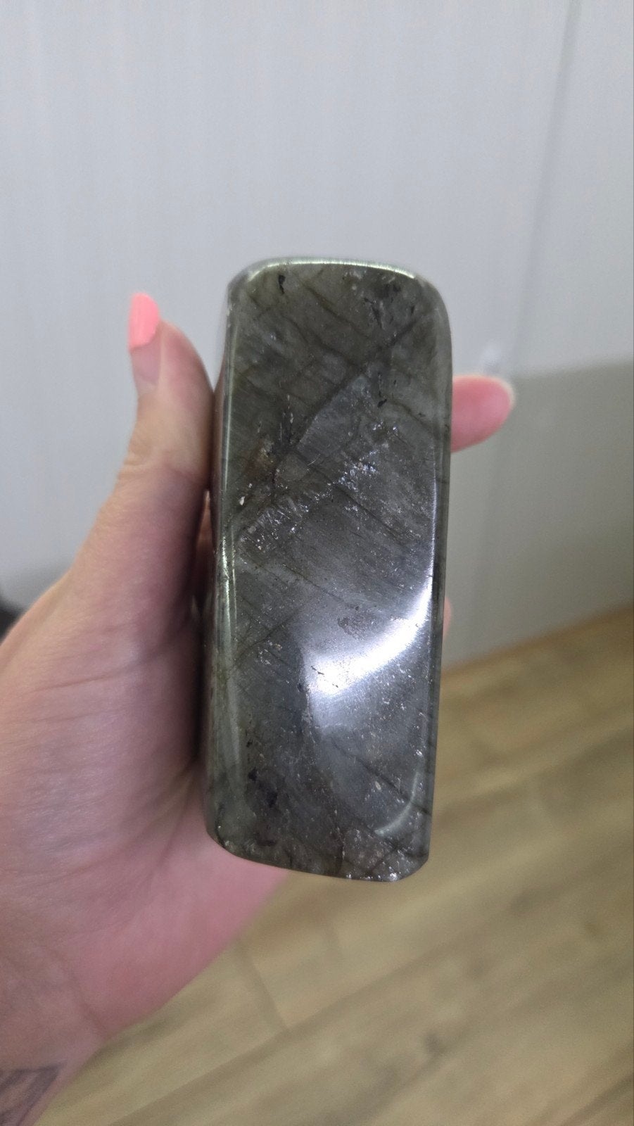 Mooie Labradoriet Freeform - 470 gram, 9,5 x 6 cm, Verzamelen, Ophalen of Verzenden
