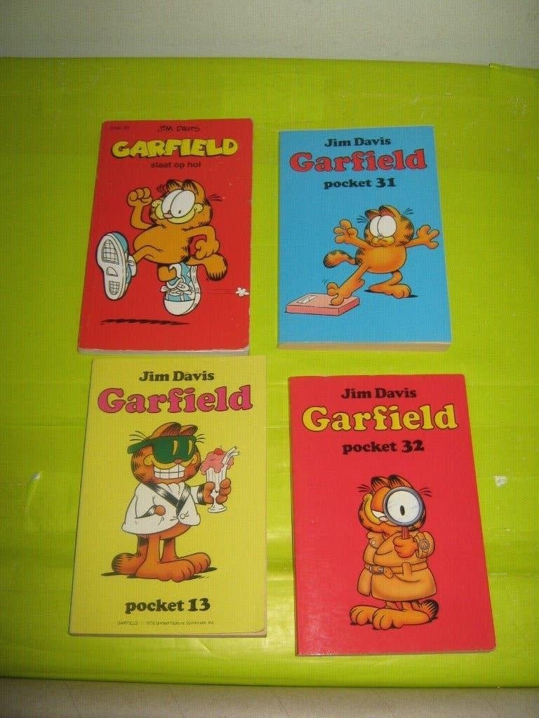 4 GARFIELD STRIPBOEKEN SAMEN €0,75! OPBRENGST VOEDSELBANK!, Meerdere stripboeken, Ophalen, Gelezen, Jim Davis