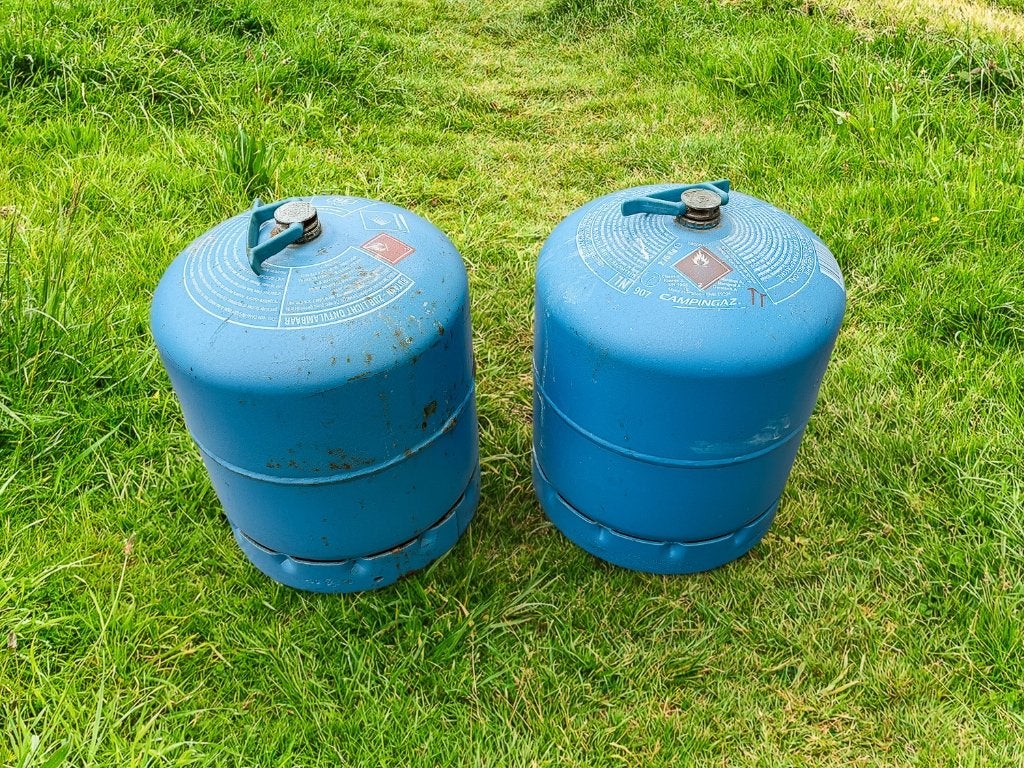 Campingaz R907 gasflessen; 2 stuks, Ophalen, Gebruikt