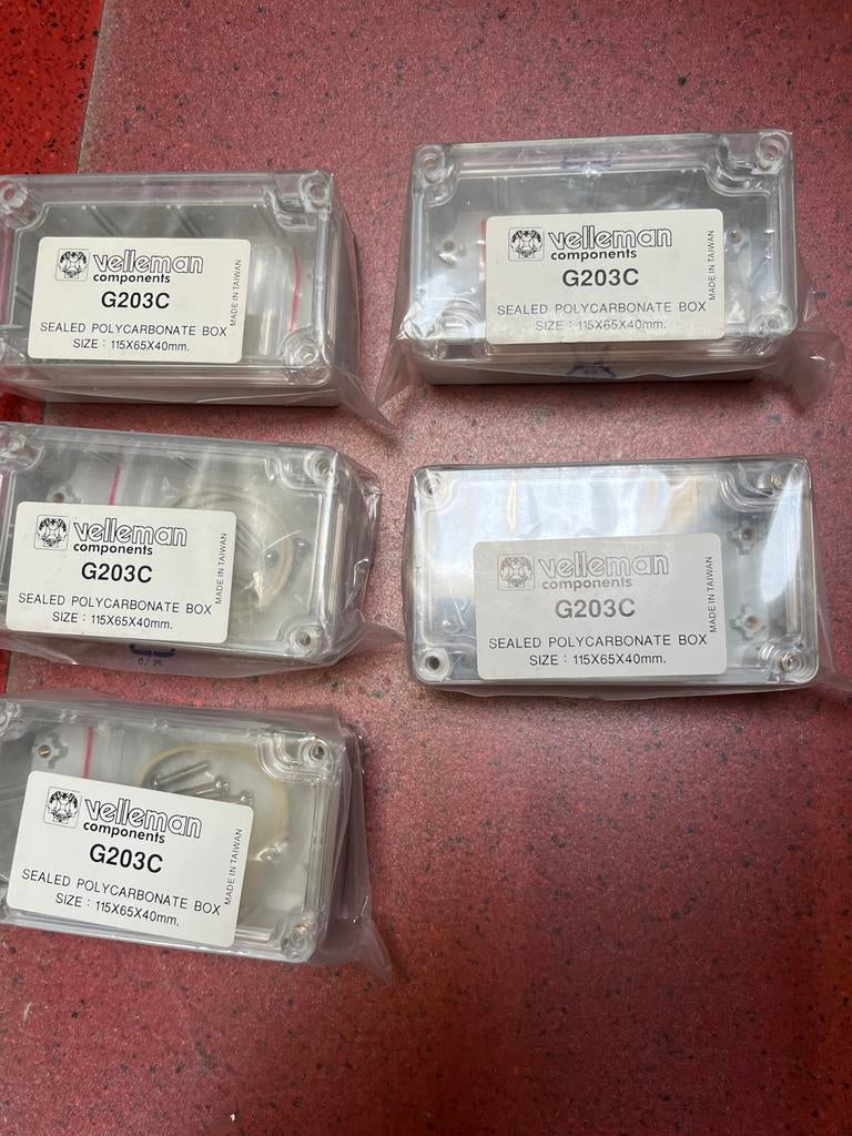 Velleman G203C Polycarbonaat Behuizingen (5 stuks), Hobby en Vrije tijd, Elektronica-componenten, Ophalen of Verzenden, Nieuw