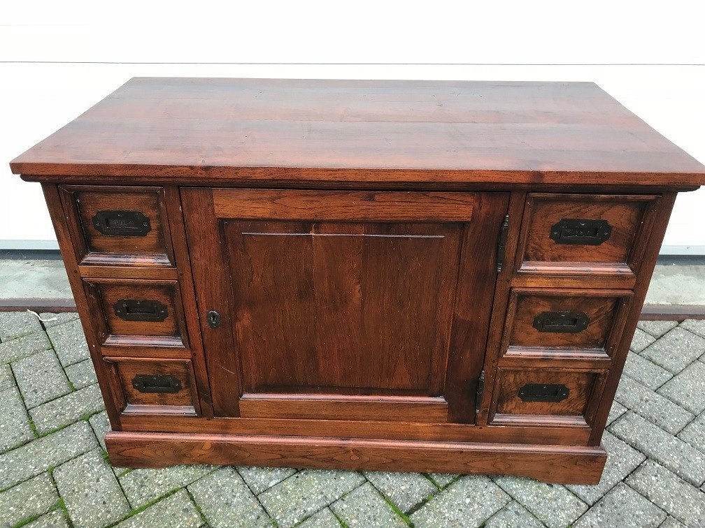 TEAK DRESSOIR TV-MEUBEL - lage kast met CD / DVD lades, Ophalen