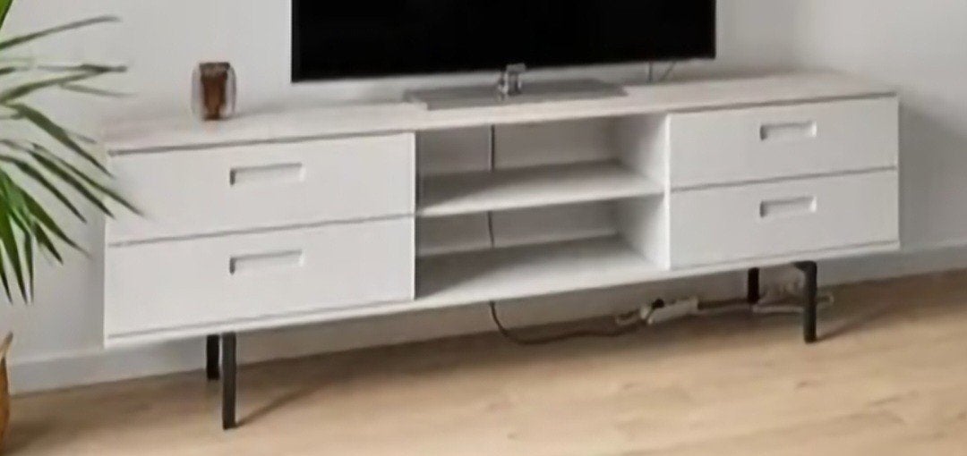 Modern TV-meubel Skagen met lichte houtlook en lades, Ophalen, Gebruikt, Overige houtsoorten, Modern, Scandinavisch