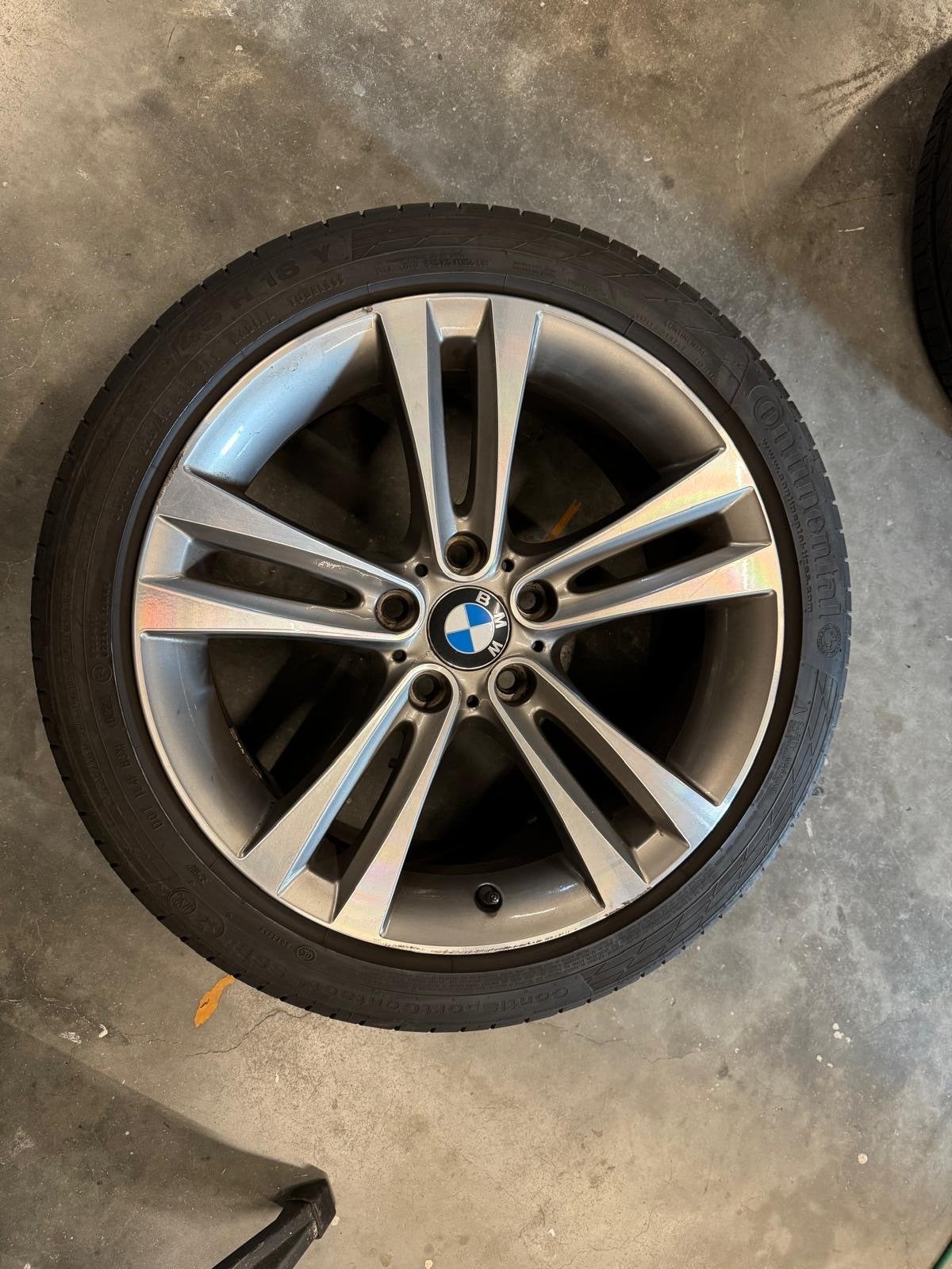 Originele BMW F30 velgen met Continental Sportcontact 5, Auto-onderdelen, Banden en Velgen, Ophalen, 18 inch, Gebruikt, Banden en Velgen