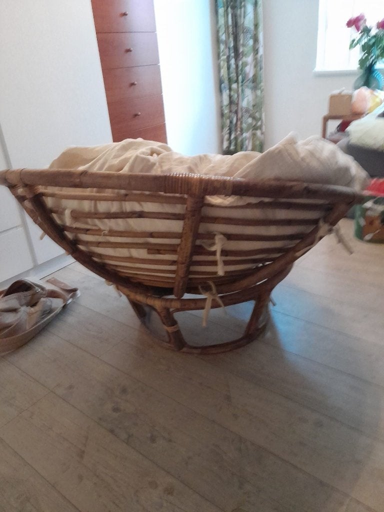 rotan schaalstoel of papasan stoel, Ophalen, Gebruikt, Bruin, Riet of Rotan