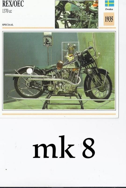 Mk8 motorkaart rex/oec 1370 cc, Ophalen of Verzenden, Zo goed als nieuw, Auto's