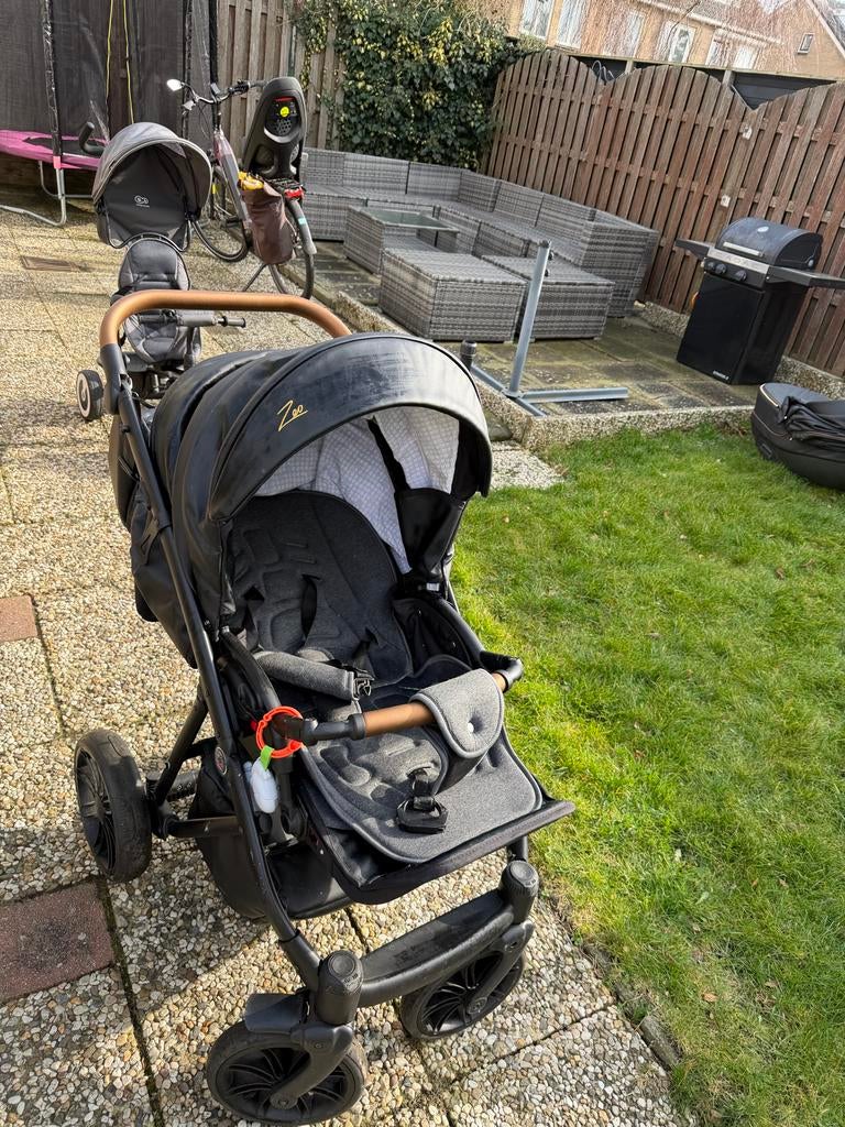 Mooie Kinderwagen - Zwart, Gebruikt, Kinderwagen, Overige merken, Verstelbare duwstang