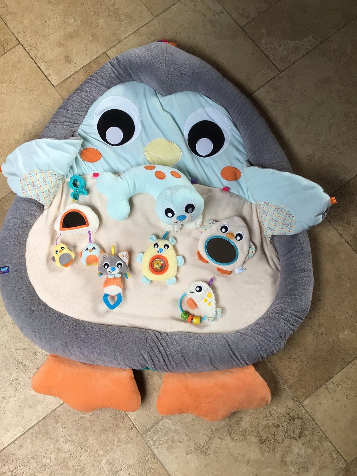 Playgro speelkleed snuggle me penguin tummy time gym multi, Kinderen en Baby's, Ophalen, Zo goed als nieuw