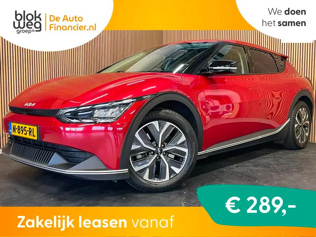 Kia EV6 58 kWh|100% SOH|LEDER|ACC|ANDROID+CARPL € 20.995,0, Automaat, Gebruikt, 750 kg, Leder en Stof