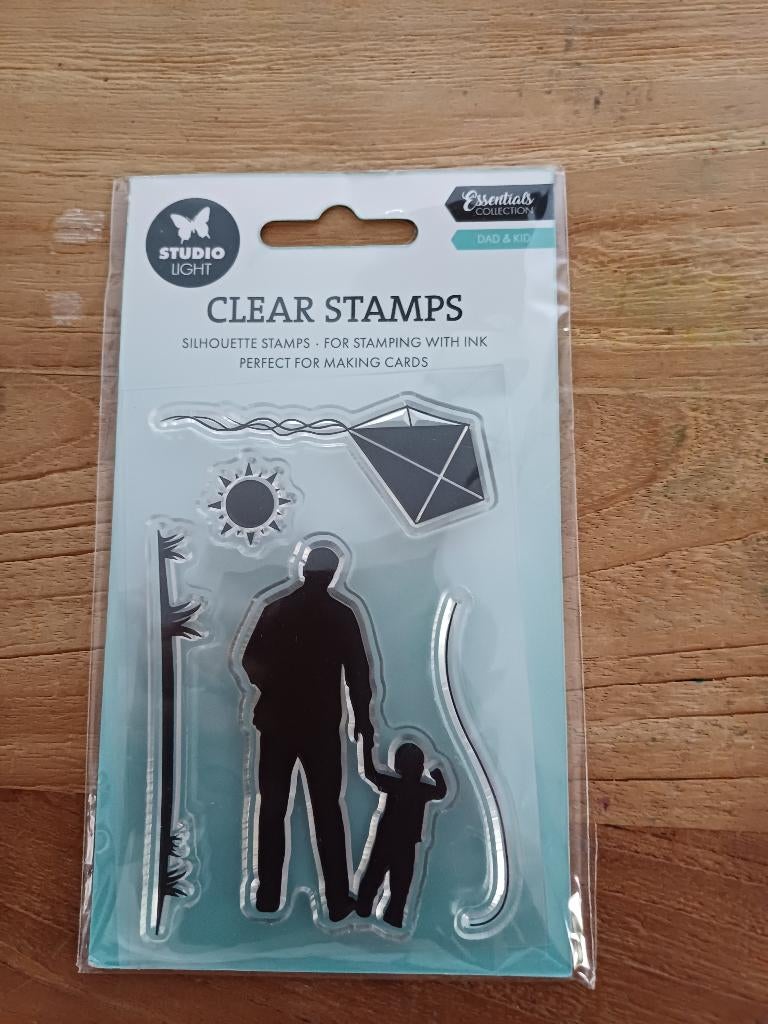 stempel Studiolight man met kind en vlieger nieuw, Ophalen of Verzenden, Nieuw, Clearstamp