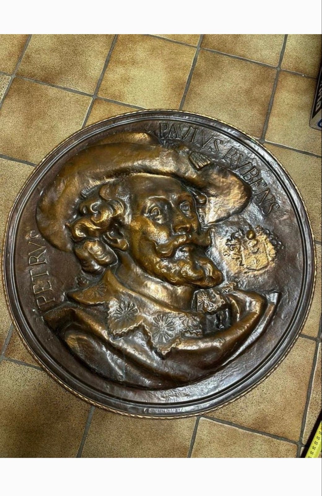 Antiek Koperen Wandbord Peter Paul Rubens Reliëf, Antiek en Kunst, Ophalen of Verzenden, Koper