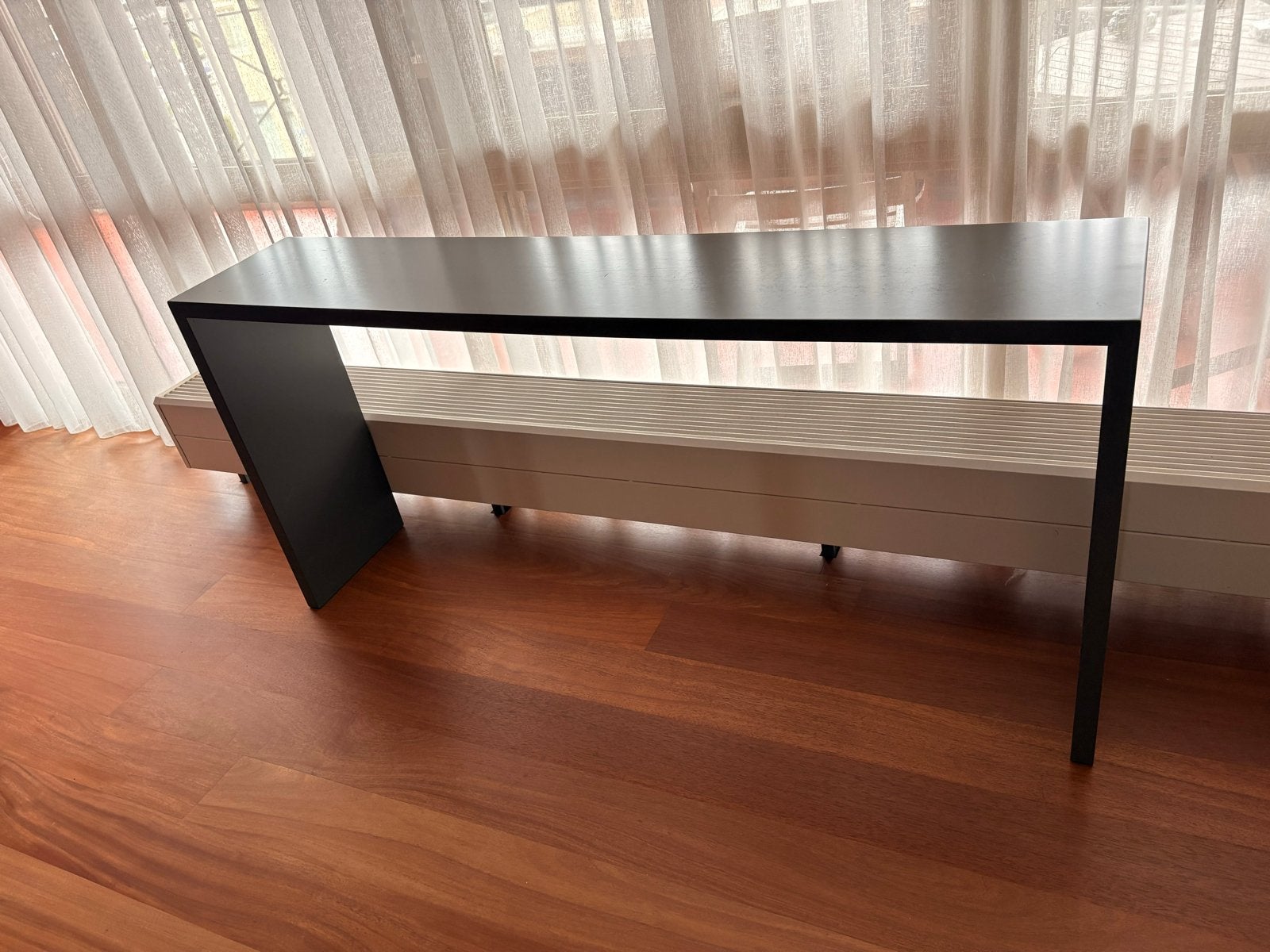 Moderne console tafel - antraciet design, Huis en Inrichting, Tafels | Sidetables, Ophalen, 100 tot 150 cm, Zo goed als nieuw