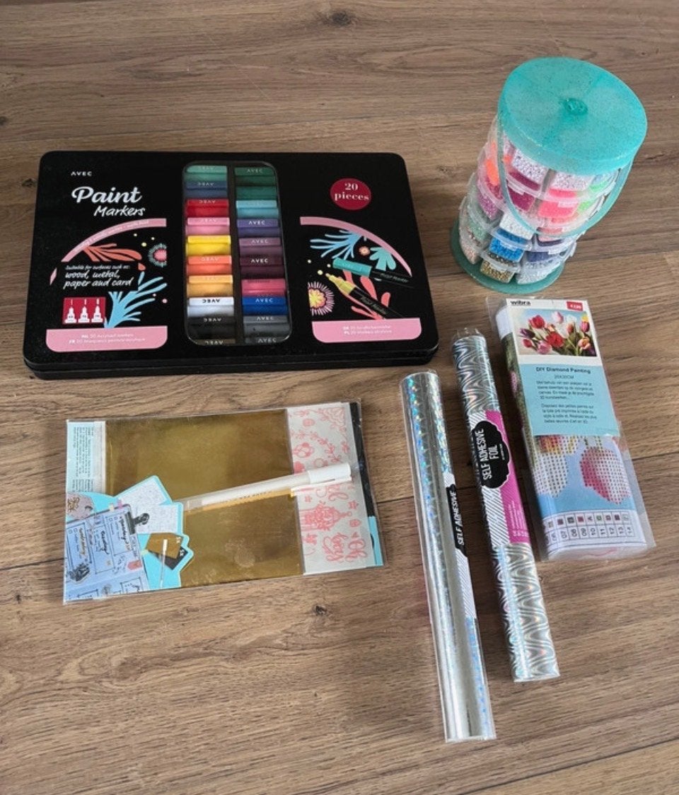 Knutselpakket: Paint Markers, Diamond Painting & Folie, Zelfklevend, Overige thema's, Nieuw, Meerkleurig