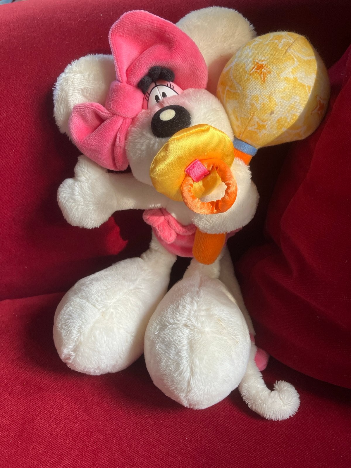 Diddl  Knuffel met Rammelaar en Bijtring, Muis, Verzenden, Zo goed als nieuw, Middelgroot (20 tot 80 cm)