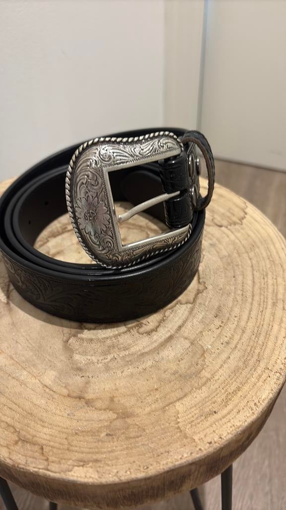 Western riem met vervangbare gesp lengte 100 - 120 total 130, Zwart, Nieuw, Ophalen of Verzenden, 115 cm of meer
