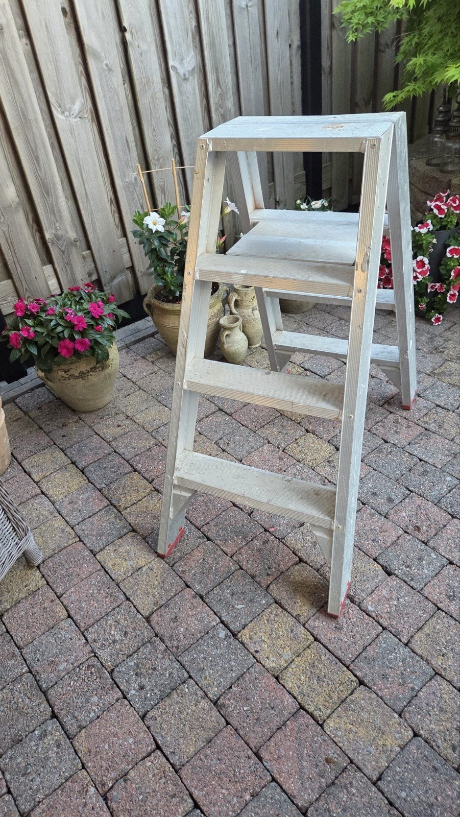 Te koop dubbele trap 4 treden, Ophalen, Minder dan 2 meter