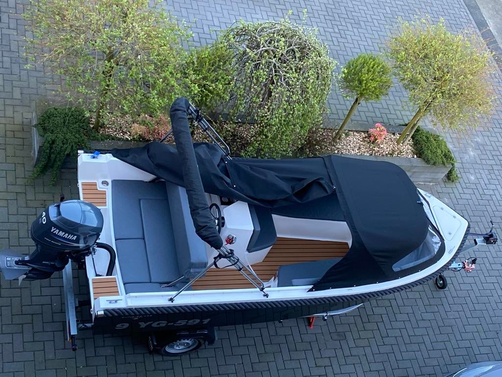 Sunrise 495 Tender Sloep | 2023 | 40 pk | Incl. Trailer, Ophalen, Zo goed als nieuw, Buitenboordmotor, Polyester