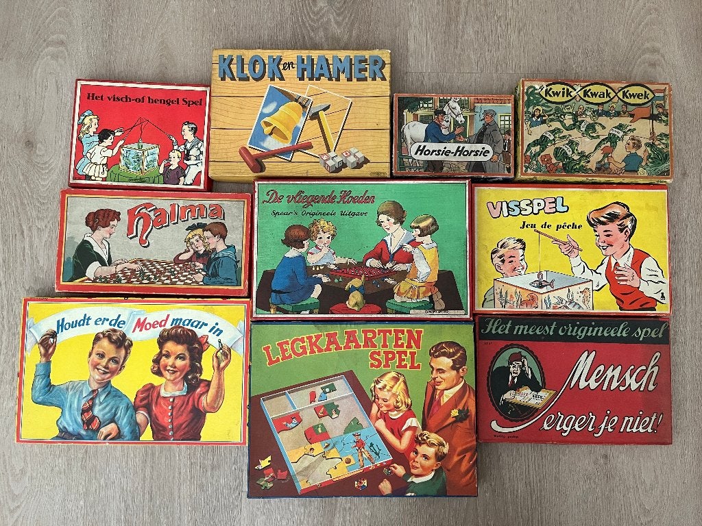 10 gezelschapsspellen - vintage, Ophalen of Verzenden, Gebruikt