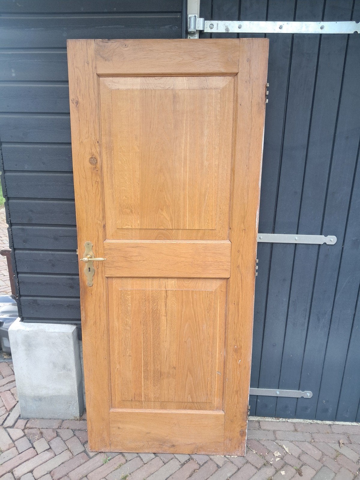 Massieve houten binnendeur met paneeldetails, Doe-het-zelf en Verbouw, Deuren en Horren, Gebruikt, Binnendeur, 200 tot 215 cm