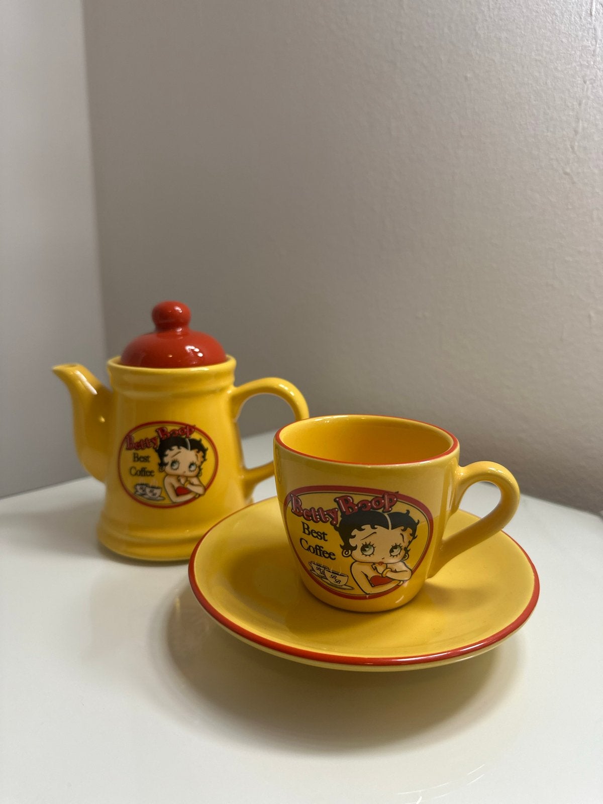 BETTY BOOP - Theeset | Theekan | Koffieset | Retro | 2006, Huis en Inrichting, Keuken | Servies, Gebruikt, Overige merken, Keramiek