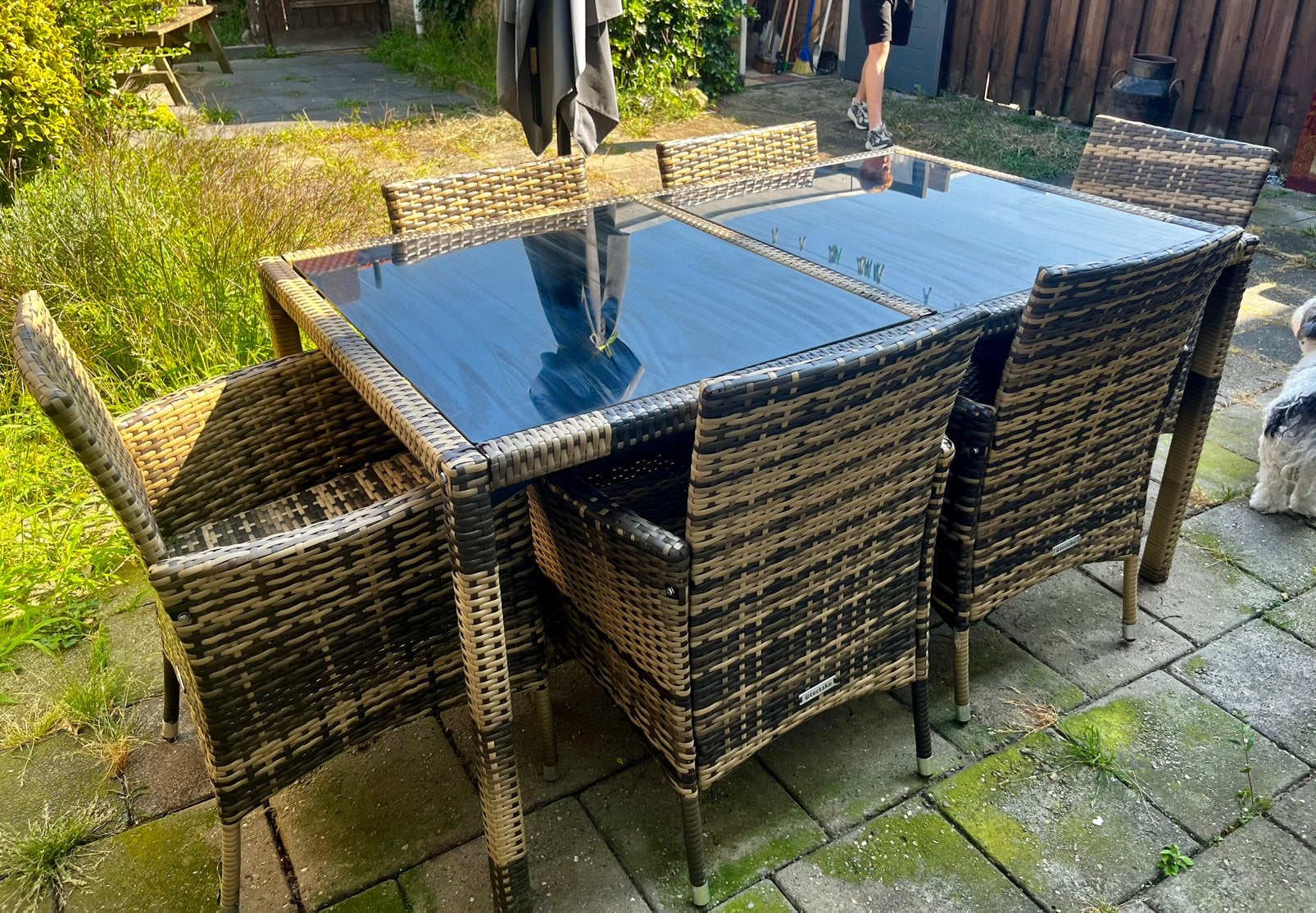 Nieuwe tuinset met 6 stoelen, Ophalen, Kunststof, 6 zitplaatsen, Nieuw