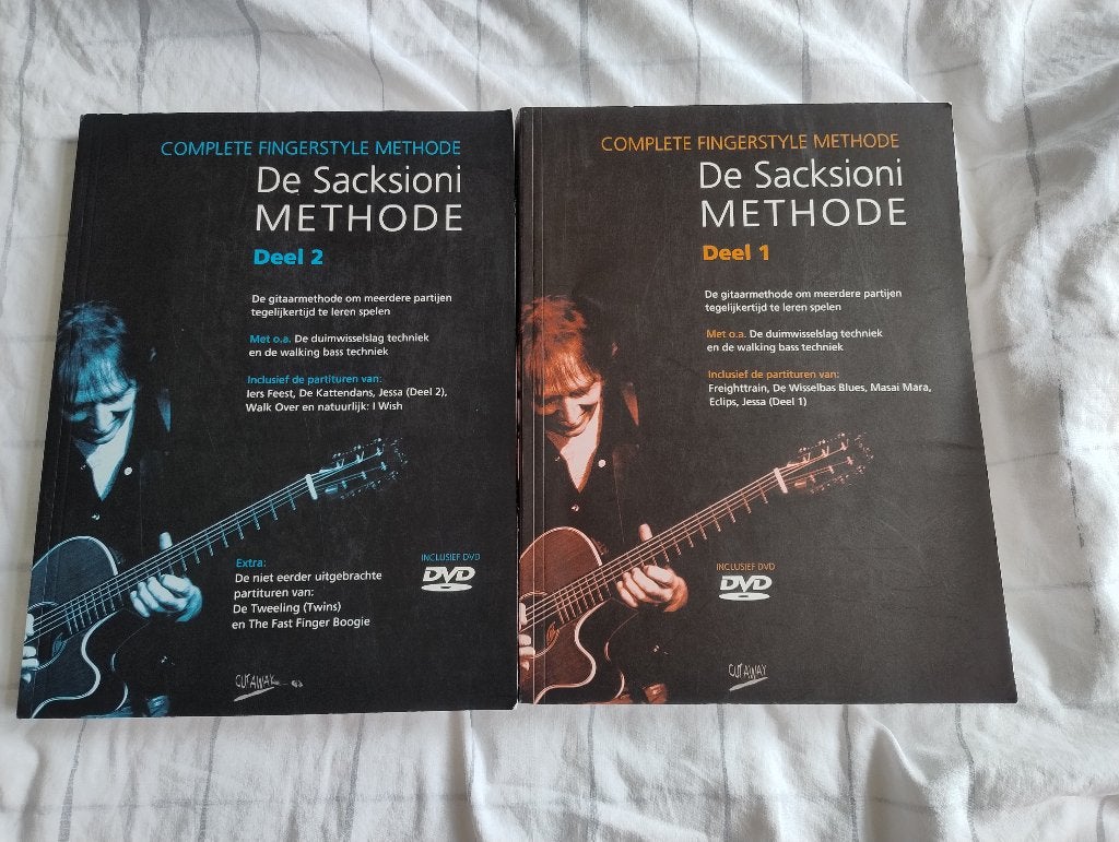Sacksioni methode fingerstyle, Muziek en Instrumenten, Bladmuziek, Gitaar, Les of Cursus, Ophalen of Verzenden, Zo goed als nieuw