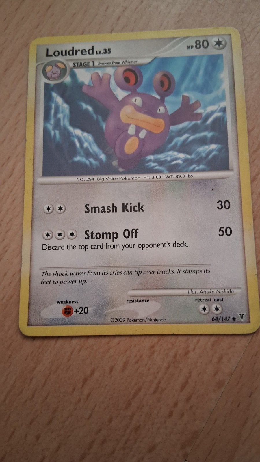 Loudred Lv.35 Pokémon Kaart 64/147, Ophalen of Verzenden, Gebruikt, Losse kaart