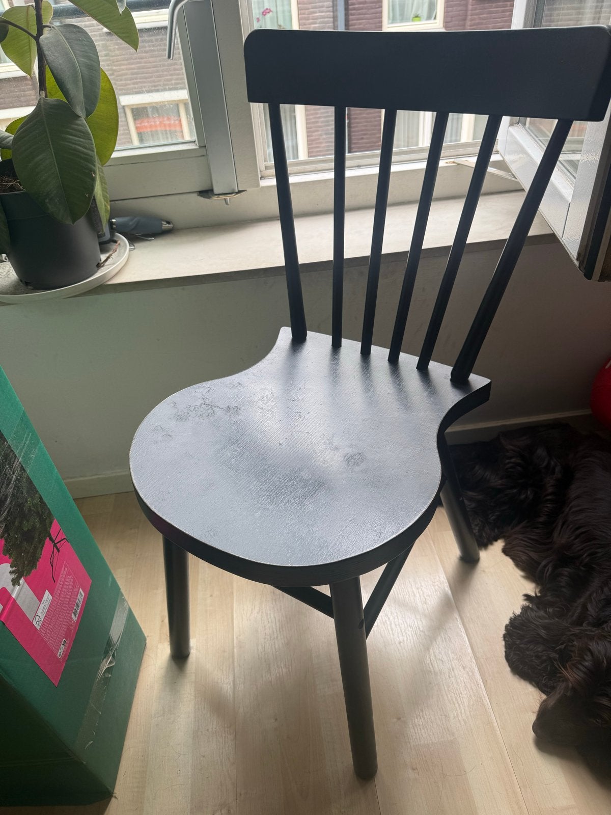 3x IKEA eetkamerstoel zwart for €12, Huis en Inrichting, Stoelen, Ophalen, Gebruikt, Zwart, Eén