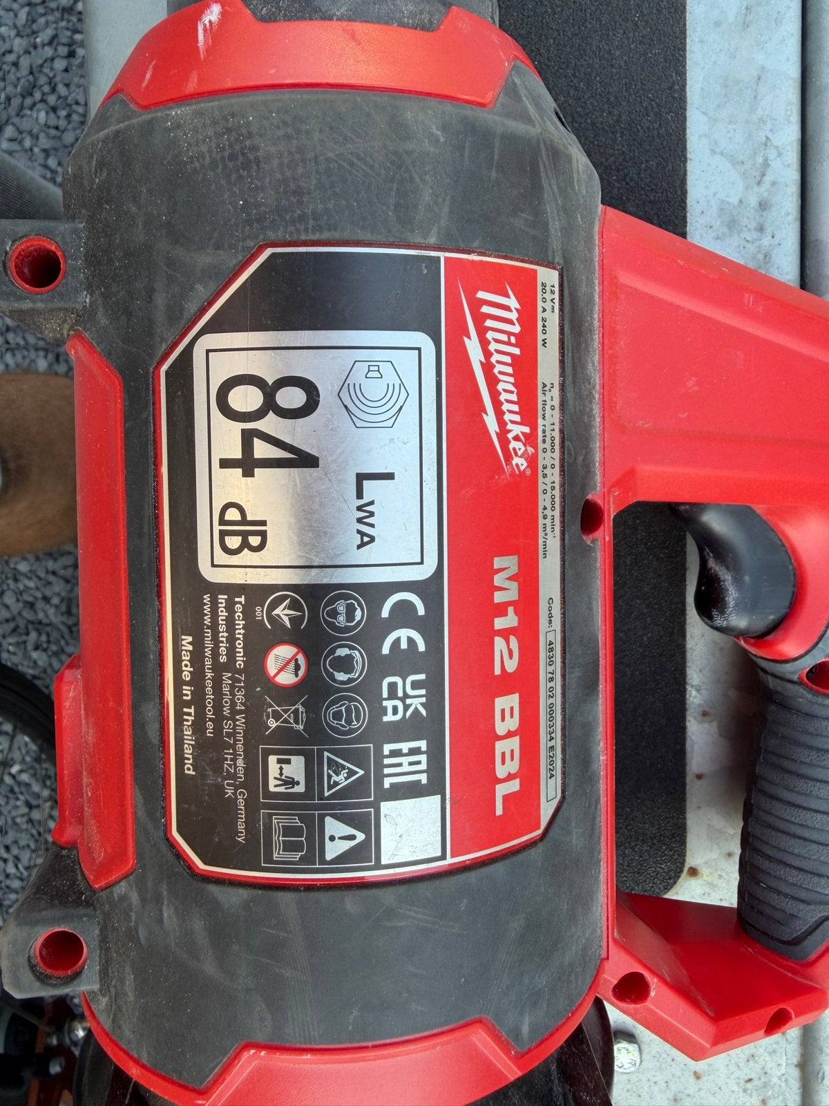 Milwaukee M12 BBL Bladblazer (Zonder accu), Ophalen of Verzenden, Zo goed als nieuw, Accu, Handgedragen