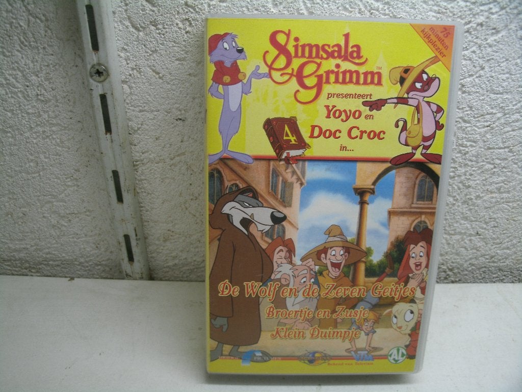 vhs 206a simsala grimm yoyo en doc croc broertje en zusje, Alle leeftijden, Ophalen of Verzenden, Zo goed als nieuw