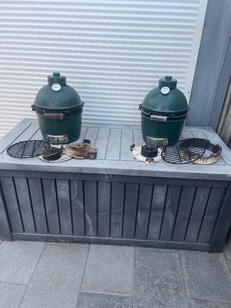 2x Big Green Egg  Mini Origineel !!!  lees de adv, Tuin en Terras, Houtskoolbarbecues, Ophalen, Gebruikt, Big Green Egg (origineel)
