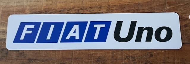 FIAT Uno    kentekenplaat - reclamebord 52x11 kunststof, Ophalen of Verzenden, Zo goed als nieuw, Auto's