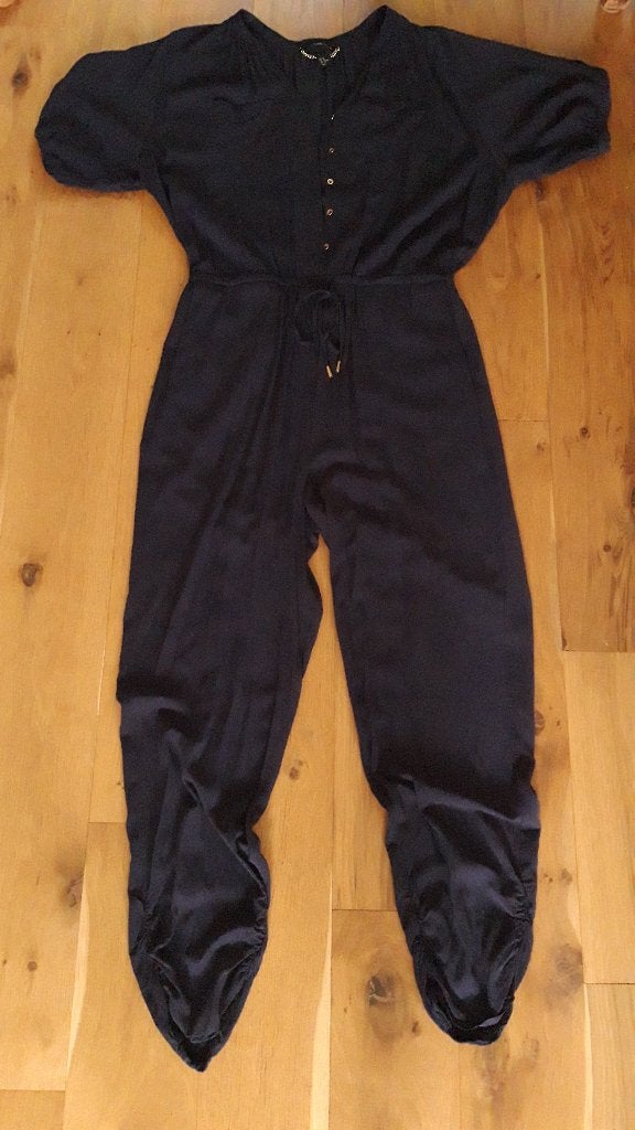 Jumpsuit donkerblauw, H&M, Blauw, Maat 42/44 (L), Ophalen of Verzenden
