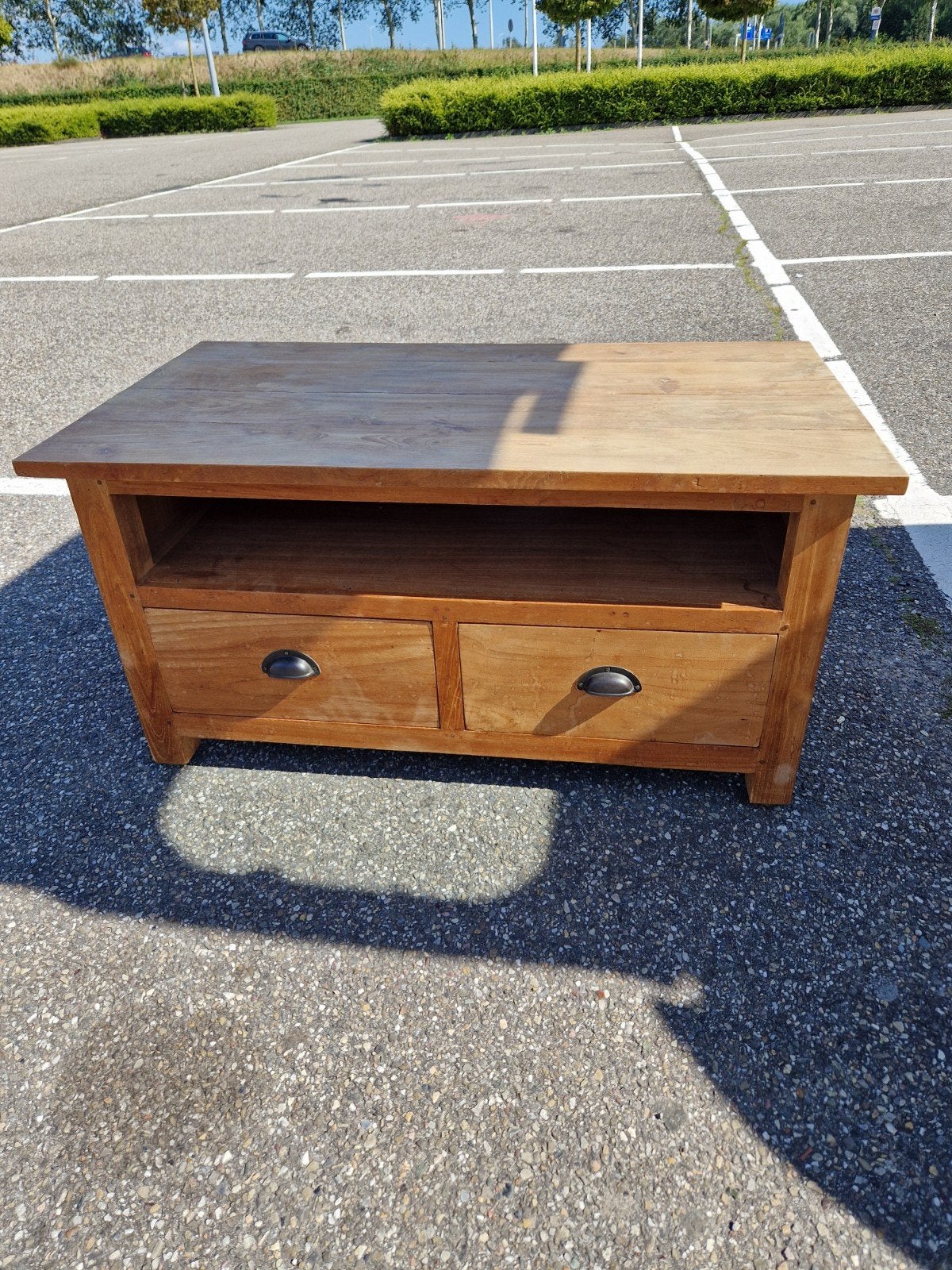 Refurbished tv meubel met lades, Ophalen, Gebruikt, Minder dan 100 cm, Landelijk, Modern