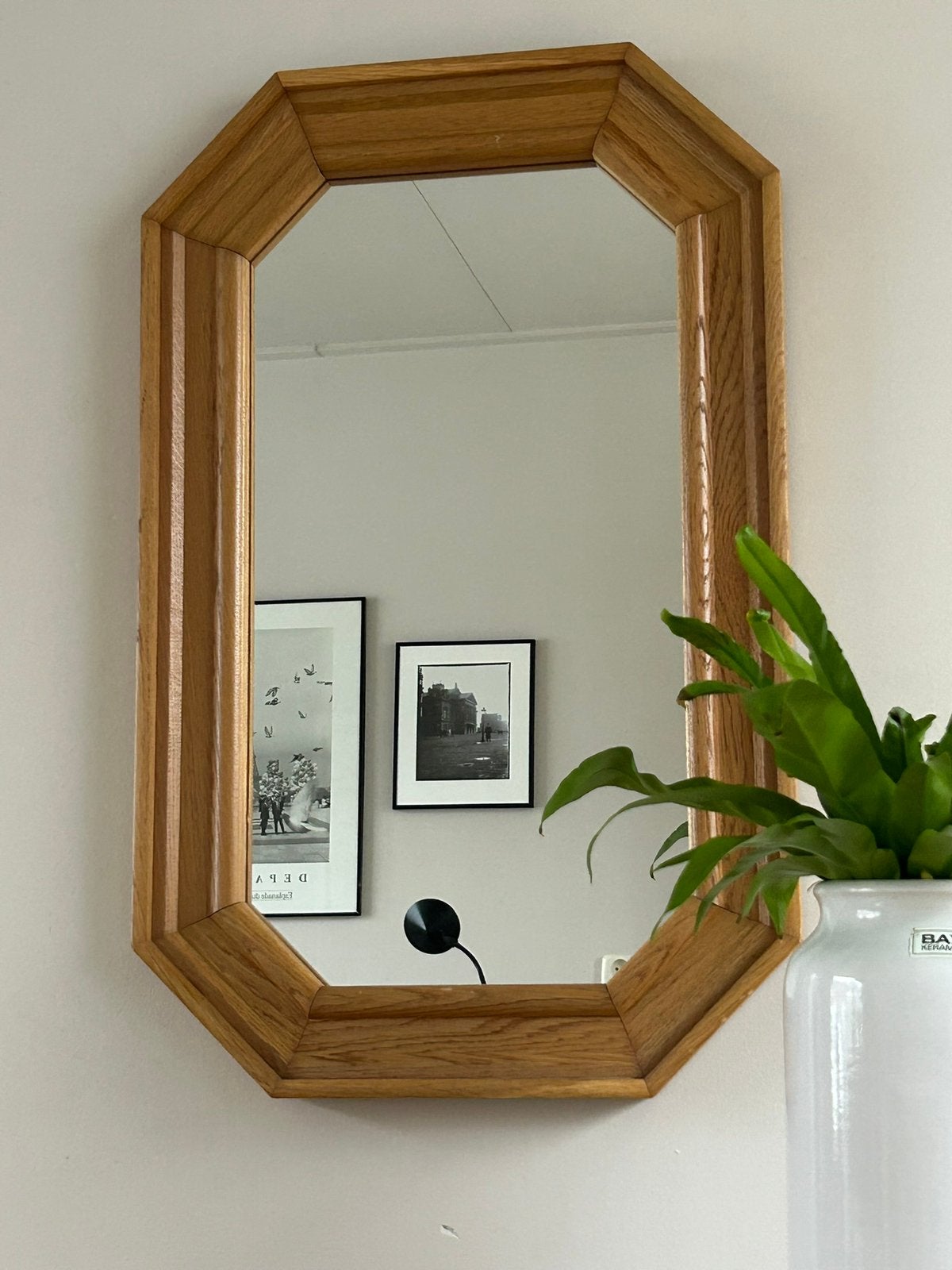 Moeie jaren 80 spiegel , naturel hout, Minder dan 50 cm, Ophalen of Verzenden, Zo goed als nieuw, Minder dan 100 cm