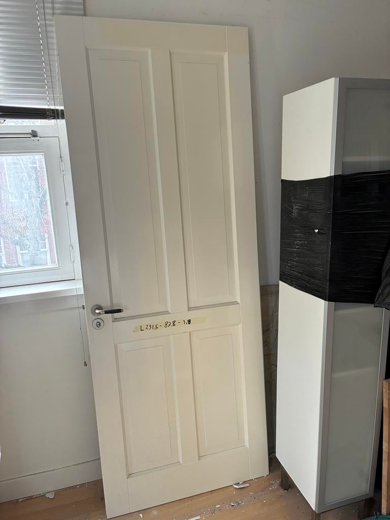 Massieve Paneeldeuren, Ophalen, 80 tot 100 cm, Binnendeur, Zo goed als nieuw