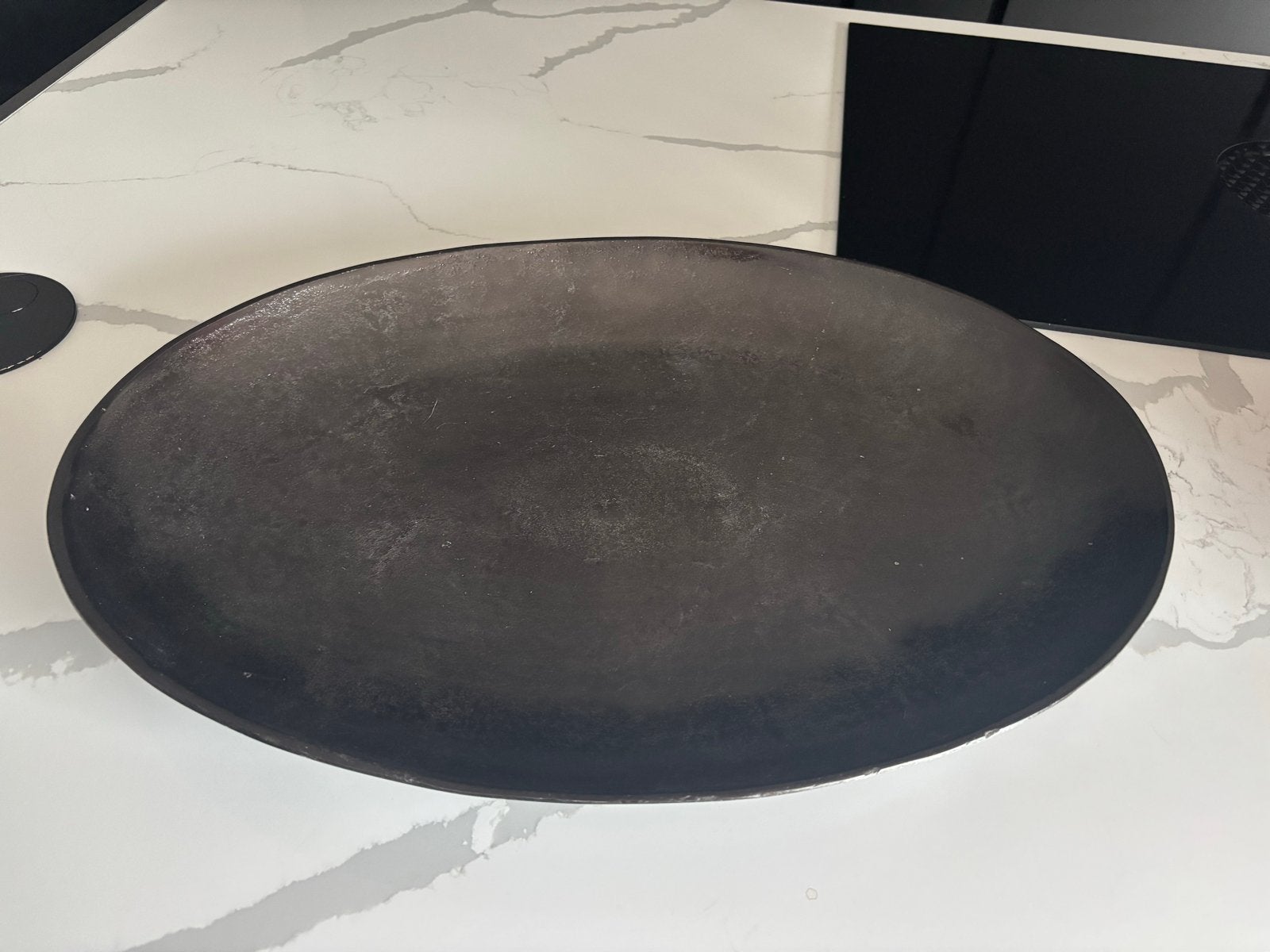 Riverdale - decoratieve schaal ovaal bruin 59cm, Ophalen, Overige materialen, Gebruikt, Schaal