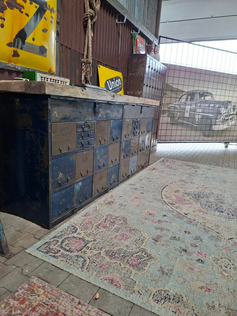 Vintage Leger Werkbank Ladekast - 2 stuks, Ophalen, Gebruikt, 5 laden of meer, 50 tot 100 cm
