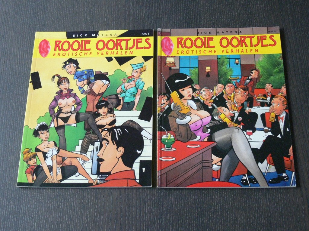 Rooie Oortjes, erotische verhalen - deel 2 en 5, Boeken, Meerdere stripboeken, Verzenden, Zo goed als nieuw