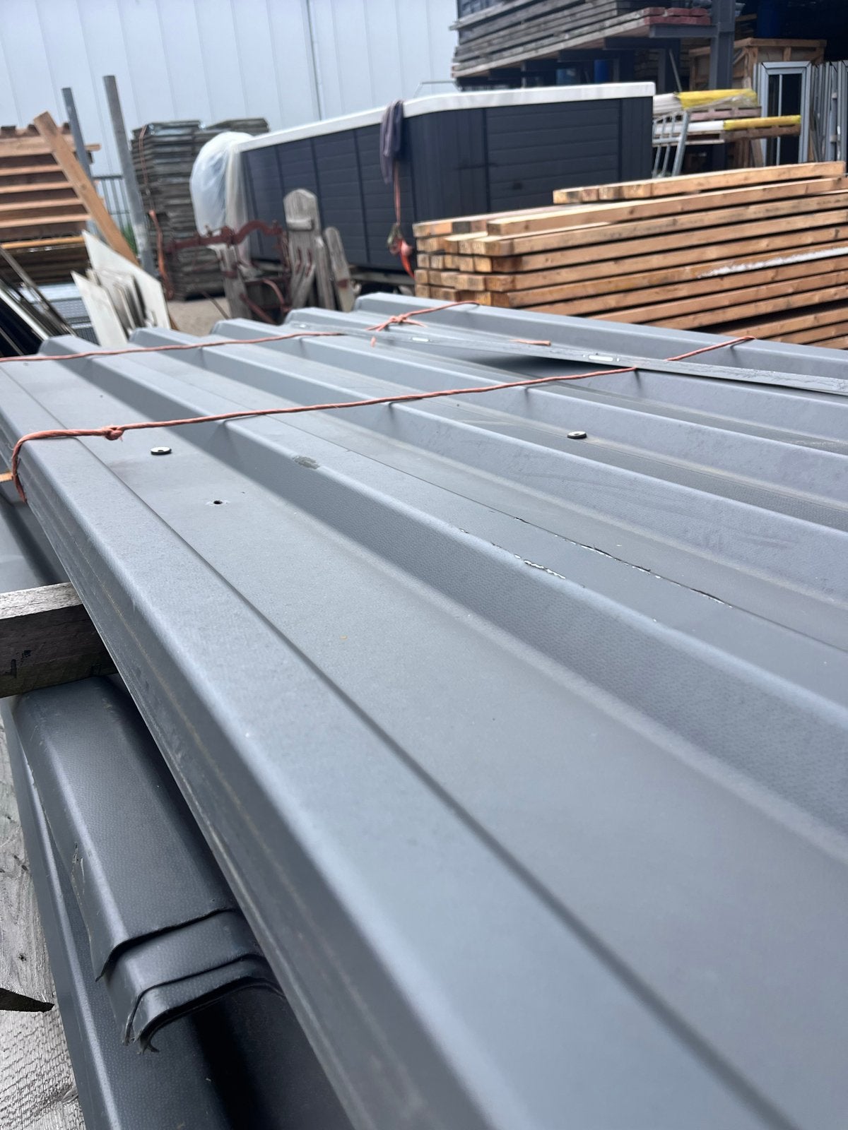 Grijze golfplaten/dakplaten 600x100 €10 pm, Ophalen, Gebruikt, 15 m² of meer, Golfplaat