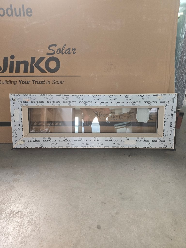 Kunststof raam kozijn Schüco 1055x355 mm (NIEUW) 54, Kunststof, Raamkozijn, Nieuw, Minder dan 75 cm