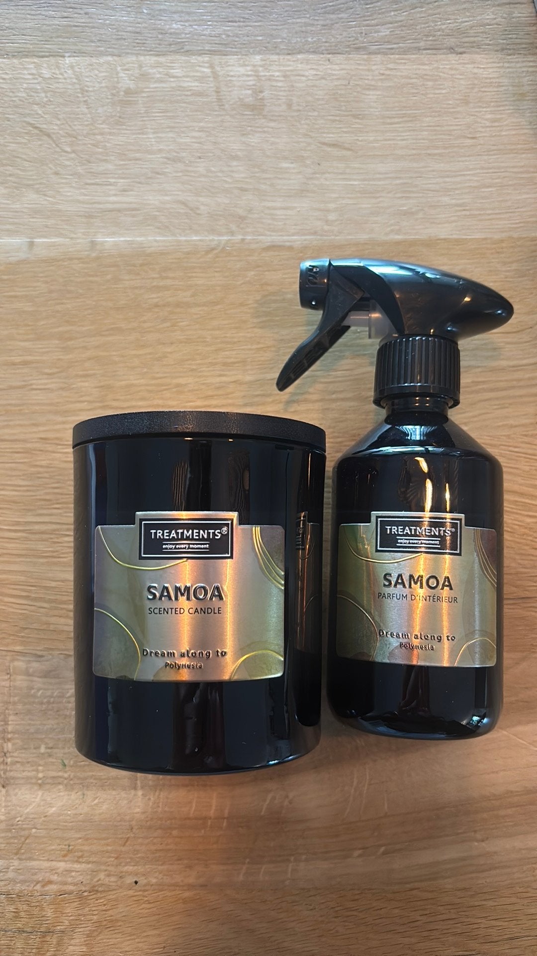 Treatments Samoa Geurkaars & Interieurspray Set, Zwart, Nieuw, Ophalen of Verzenden, Modern