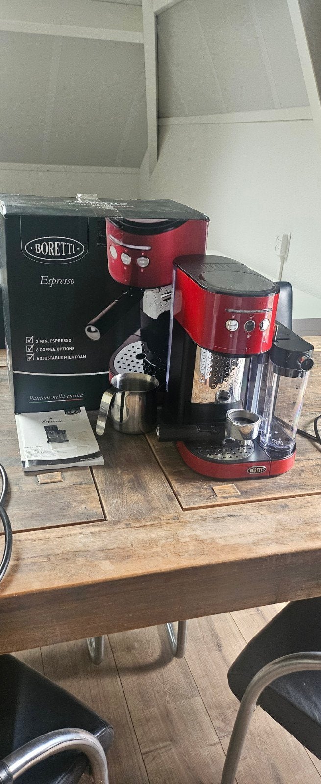 Boretti espresso apparaat, Witgoed en Apparatuur, Espresso apparaat, Gemalen koffie, Ophalen of Verzenden, Zo goed als nieuw