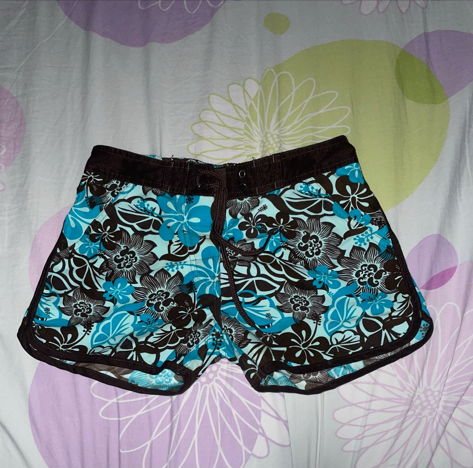 Dames zwemshort XS met bloemenprint, Kleding | Dames, Ophalen of Verzenden, Zo goed als nieuw, Blauw, Zwembroek of Short