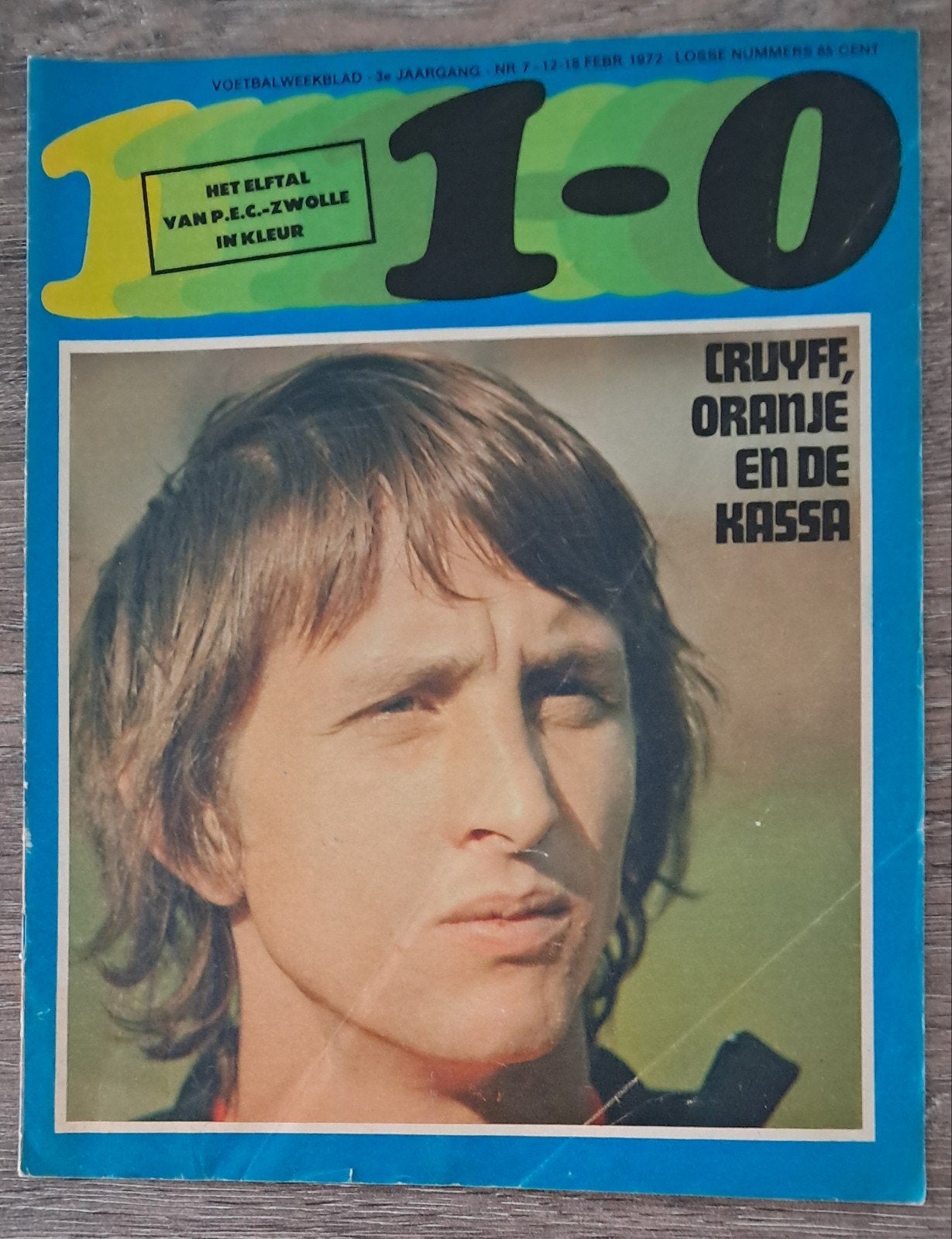 Voetbalweekblad 1-0 - Johan Cruyff - Februari 1972, Ophalen of Verzenden, Gebruikt, Ajax, Boek of Tijdschrift
