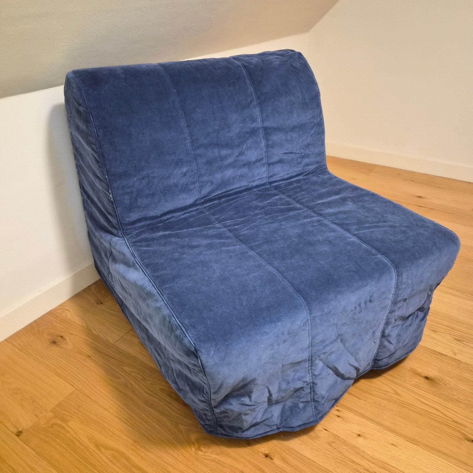 Slaapbank/Fauteuil - Om te bouwen tot eenpersoonsbed, Ophalen, Gebruikt, Eenpersoons, Blauw