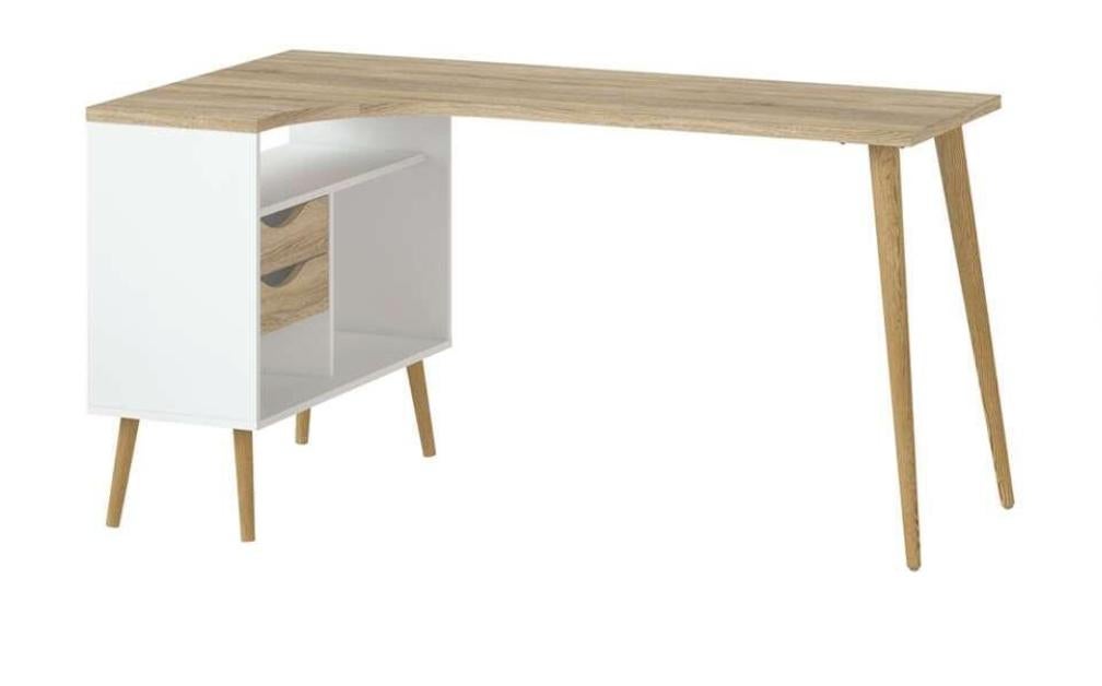 NIEUW: Leen Bakker Bureau Delta (Wit/Eiken), Huis en Inrichting, Bureaus, Ophalen, Hout, Nieuw, Overige merken