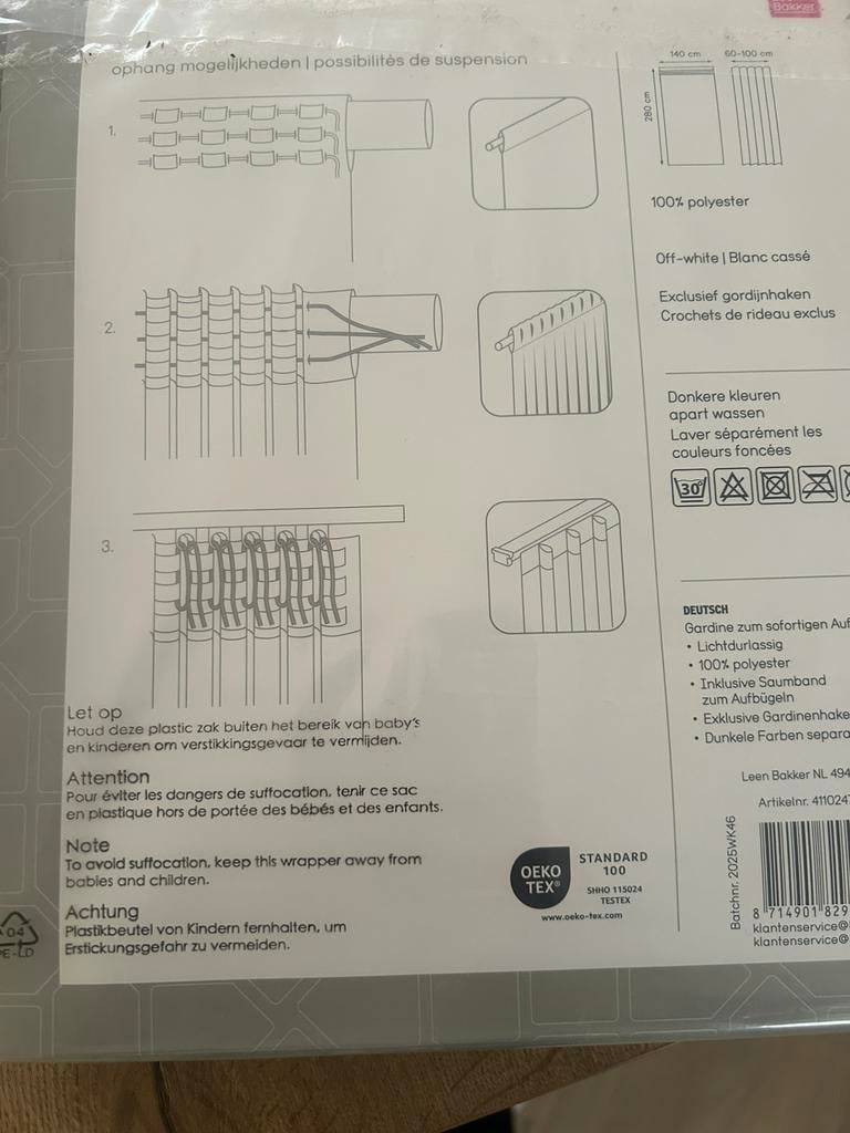 Kant en klaar gordijnen, Ophalen of Verzenden, Nieuw