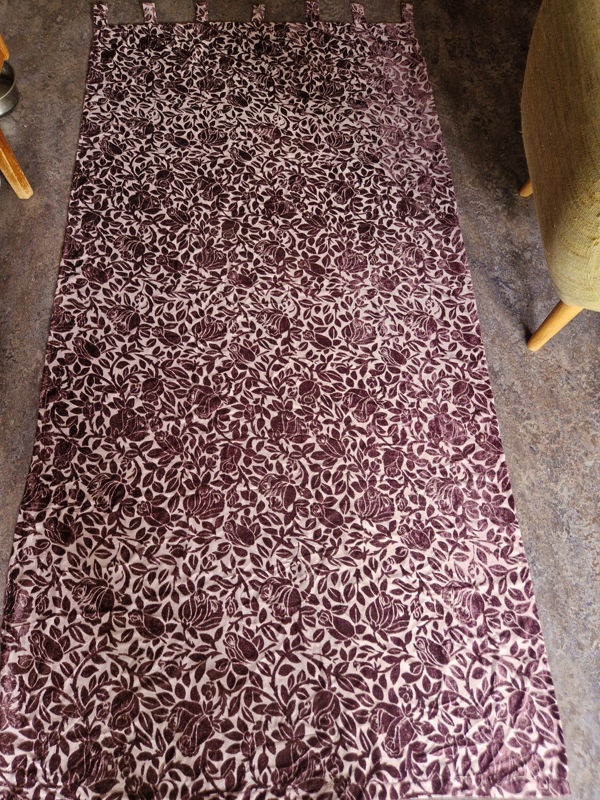 The Pier Gordijn - Paars met Bloemenpatroon (110x230 cm), Gebruikt, Overige merken, Paars, Ophalen of Verzenden