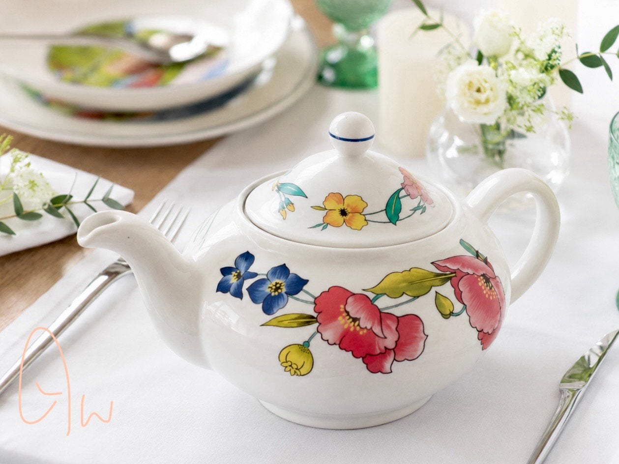 Vintage Theepot Wood & Sons Alpine Meadow England, Ophalen of Verzenden, Zo goed als nieuw, Overige stijlen, Overige typen