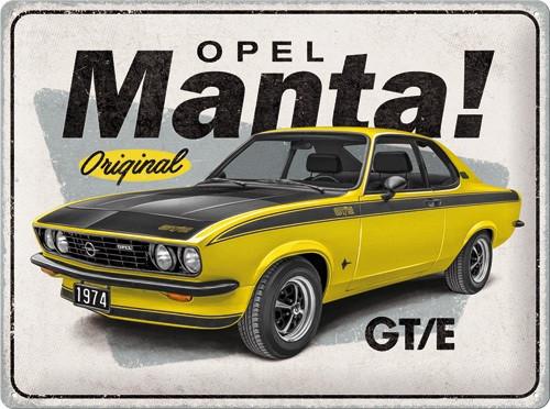 Opel Manta GT/E relief reclamebord van metaal wandbord deco, Ophalen of Verzenden, Nieuw, Auto's